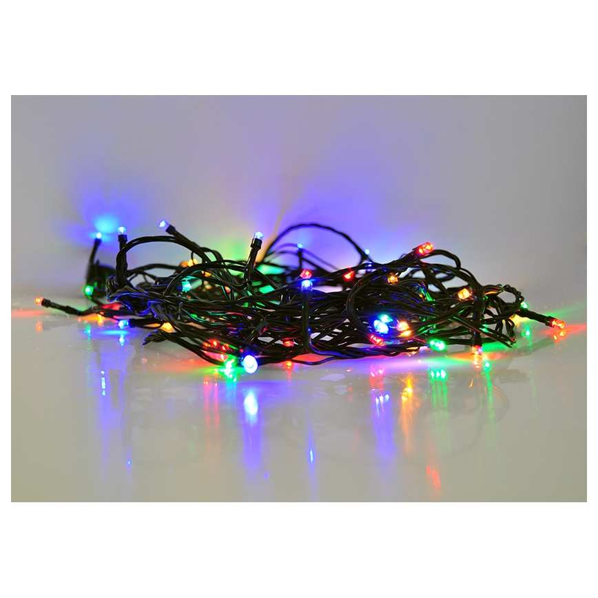 Udendørs LED julelyskæde 200xLED/8 funktioner IP44 25m flerfarvet
