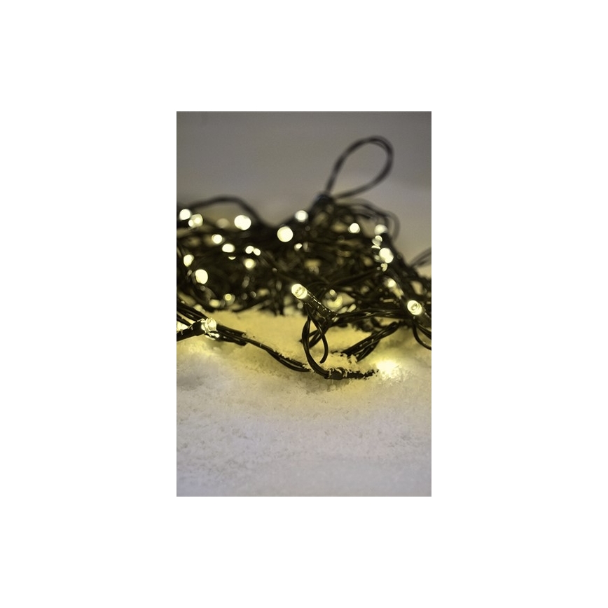 Udendørs LED julelyskæde 200xLED/8 funktioner IP44 25 m varm hvid