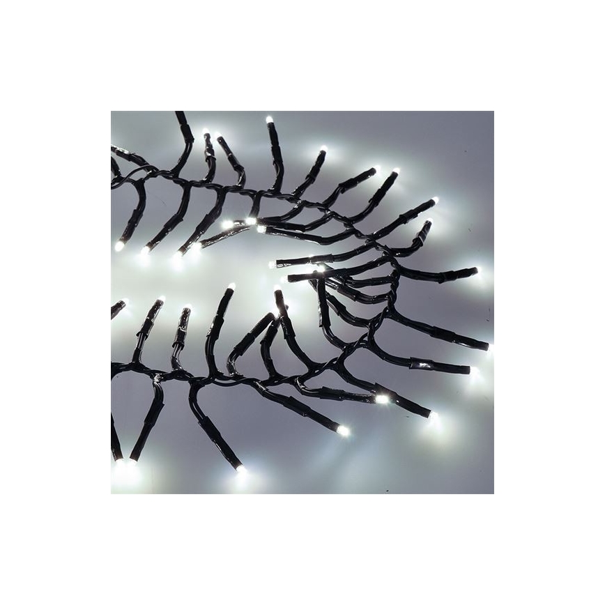 LED lyskæde 576xLED/8 funktioner 8 m IP44 kold hvid + fjernbetjening