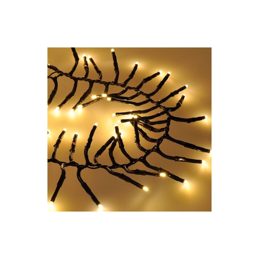 LED lyskæde 576xLED/8 funktioner 8 m IP44 varm hvid + fjernbetjening