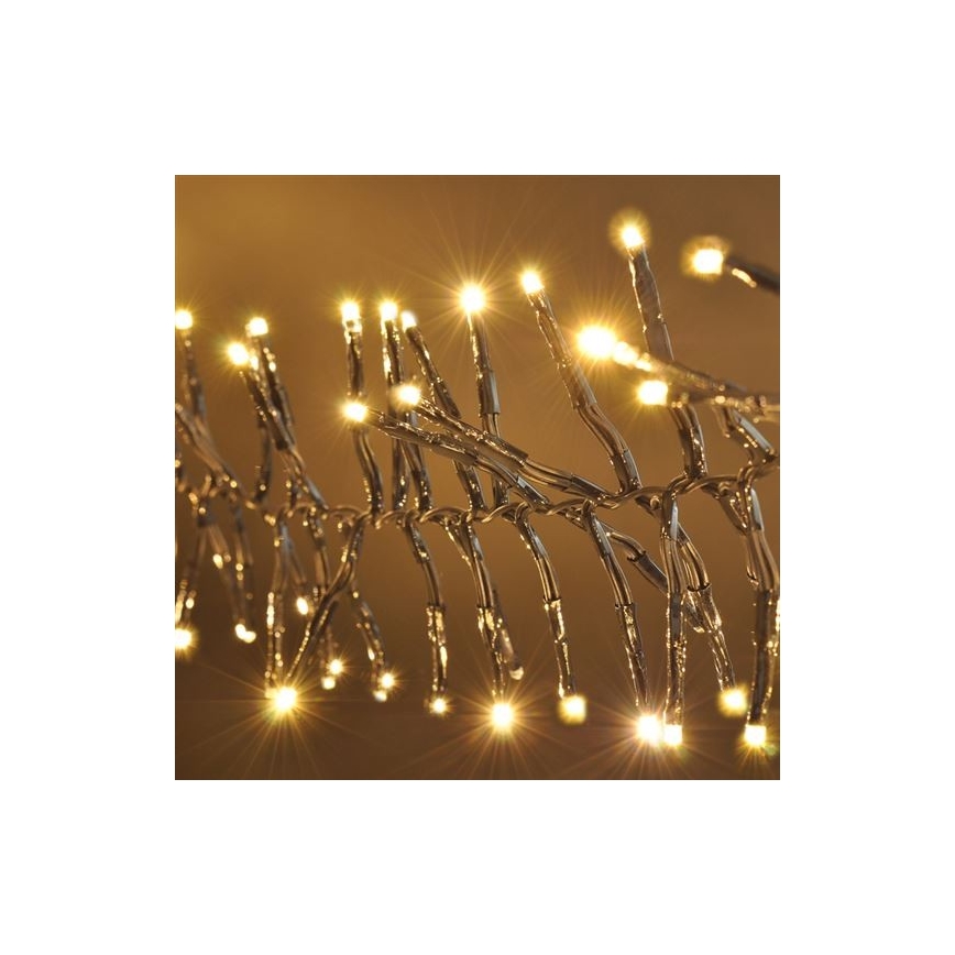 LED lyskæde 576xLED/8 funktioner 8 m IP44 varm hvid + fjernbetjening
