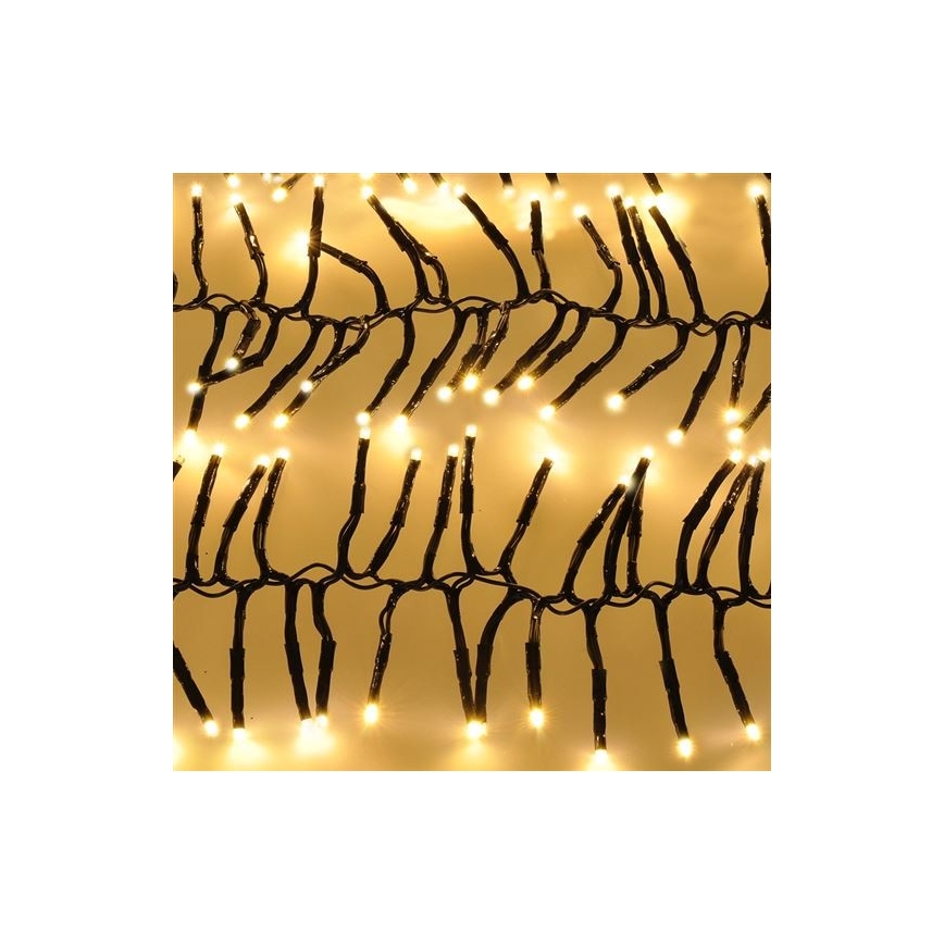 LED lyskæde 576xLED/8 funktioner 8 m IP44 varm hvid + fjernbetjening