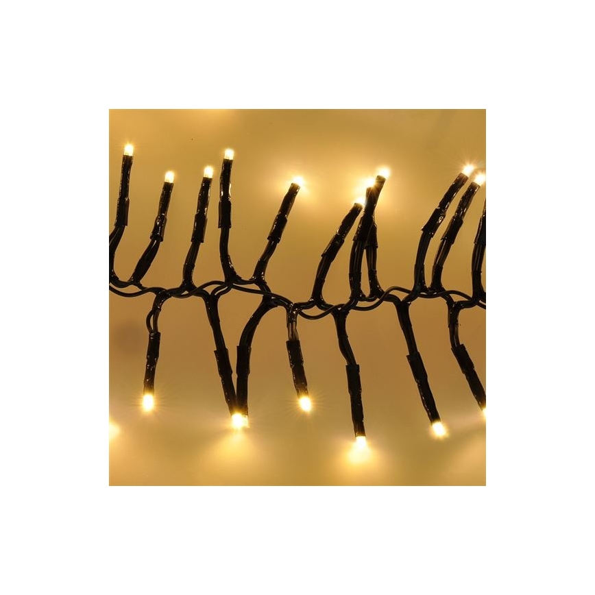 LED lyskæde 576xLED/8 funktioner 8 m IP44 varm hvid + fjernbetjening