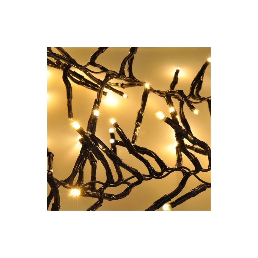 LED lyskæde 576xLED/8 funktioner 8 m IP44 varm hvid + fjernbetjening