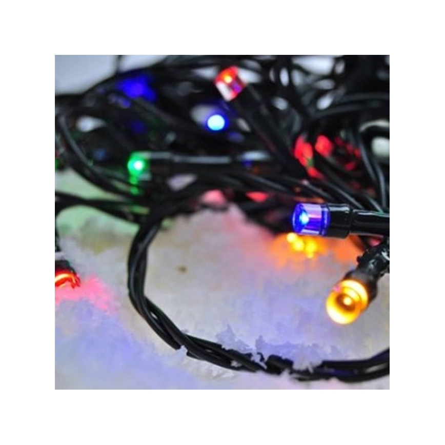 LED lyskæde 50xLED/8 funktioner 8 m IP44 flerfarvet