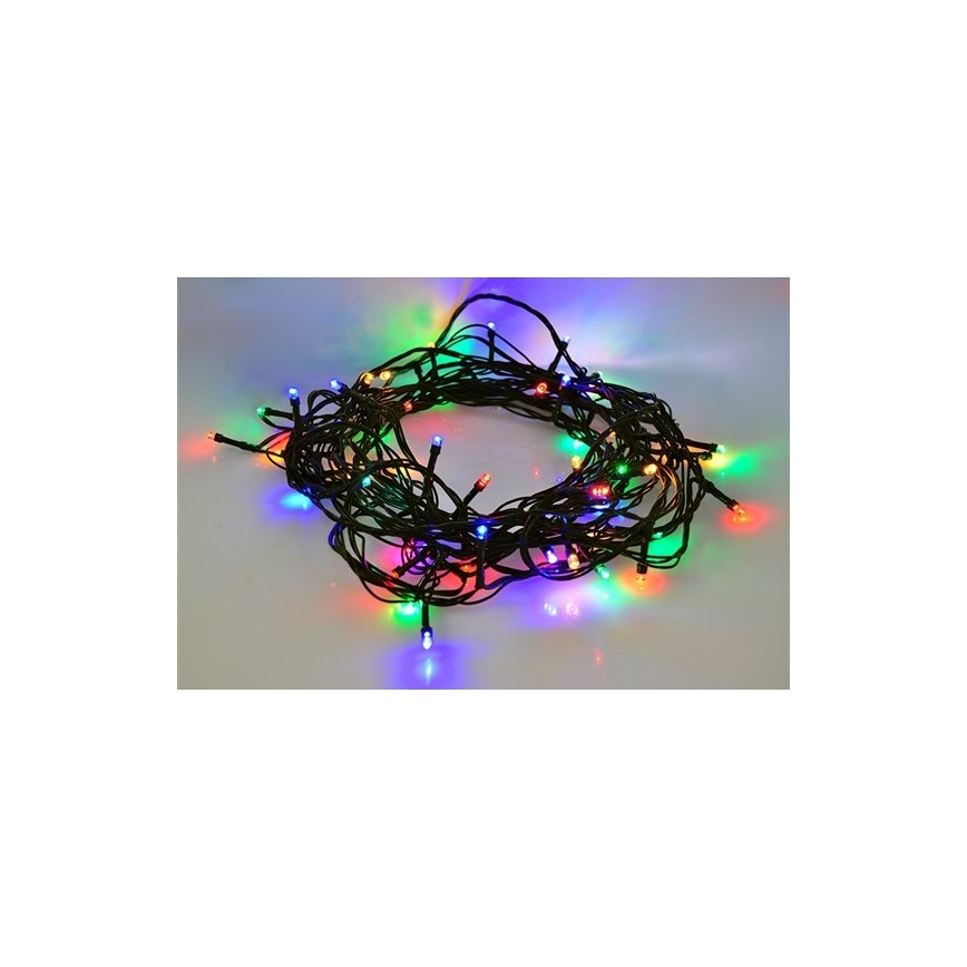 LED lyskæde 50xLED/8 funktioner 8 m IP44 flerfarvet