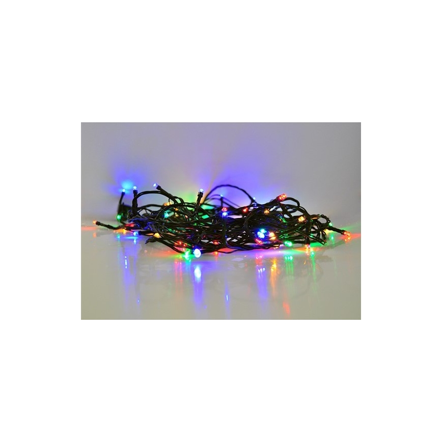 LED lyskæde 50xLED/8 funktioner 8 m IP44 flerfarvet