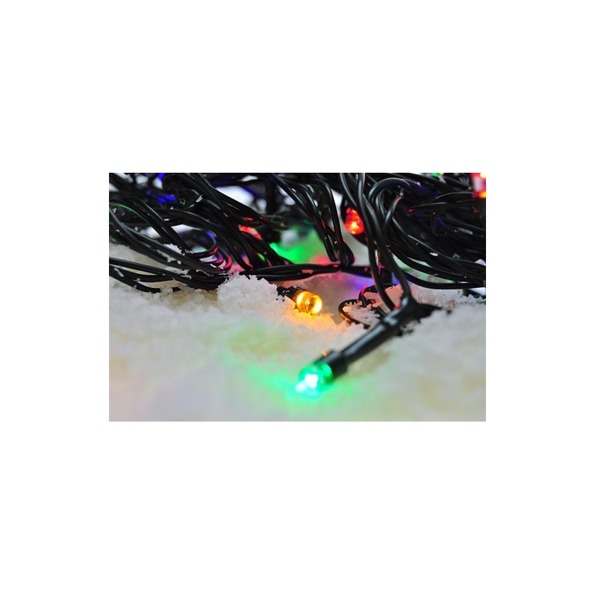 LED lyskæde 50xLED/8 funktioner 8 m IP44 flerfarvet