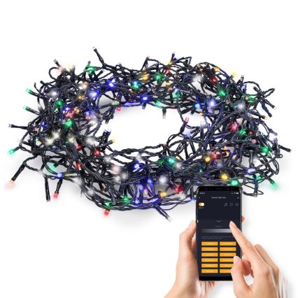 LED Udendørs julelyskæde 400xLED/8 funktioner 25m Wi-Fi Tuya IP44 multicolor/varmhvid