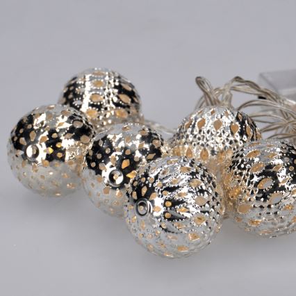 LED julekæde 10xLED/2xAA 1m varm hvid