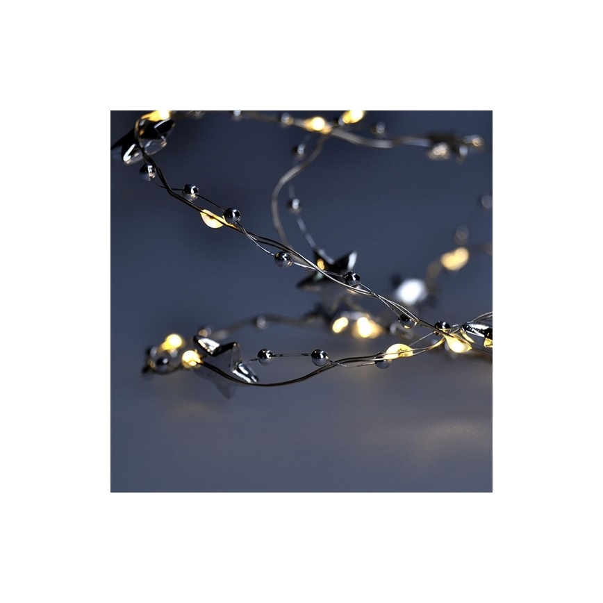 LED lyskæde 20xLED/2xAA 1,5 m varm hvid
