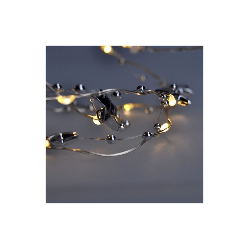 LED lyskæde 20xLED/2xAA 1,5 m varm hvid