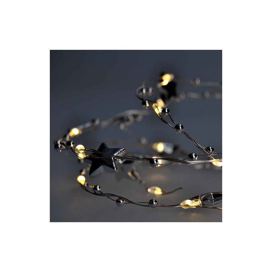 LED lyskæde 20xLED/2xAA 1,5 m varm hvid