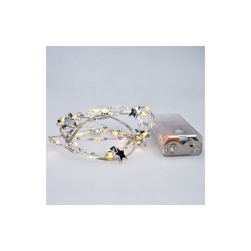 LED lyskæde 20xLED/2xAA 1,5 m varm hvid