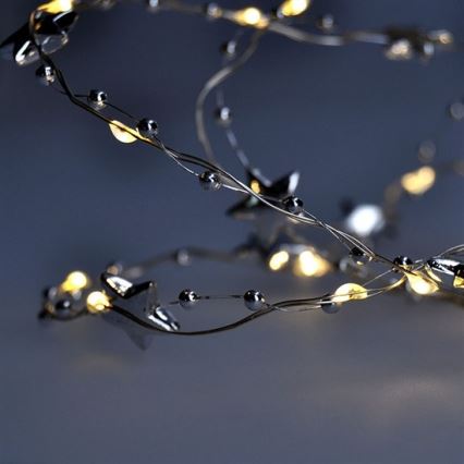 LED-lyskæde 20xLED/2xAA 1,5 m varm hvid