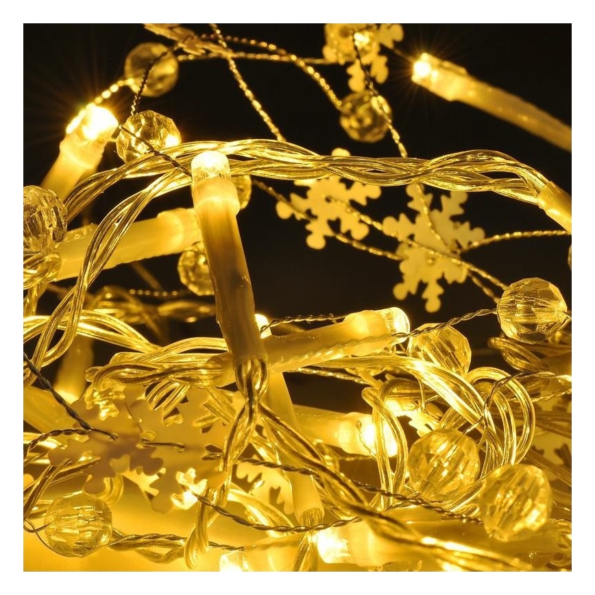 LED-lyskæde med 20 LED, batteridrevet (2x AA), 2 m, varm hvid