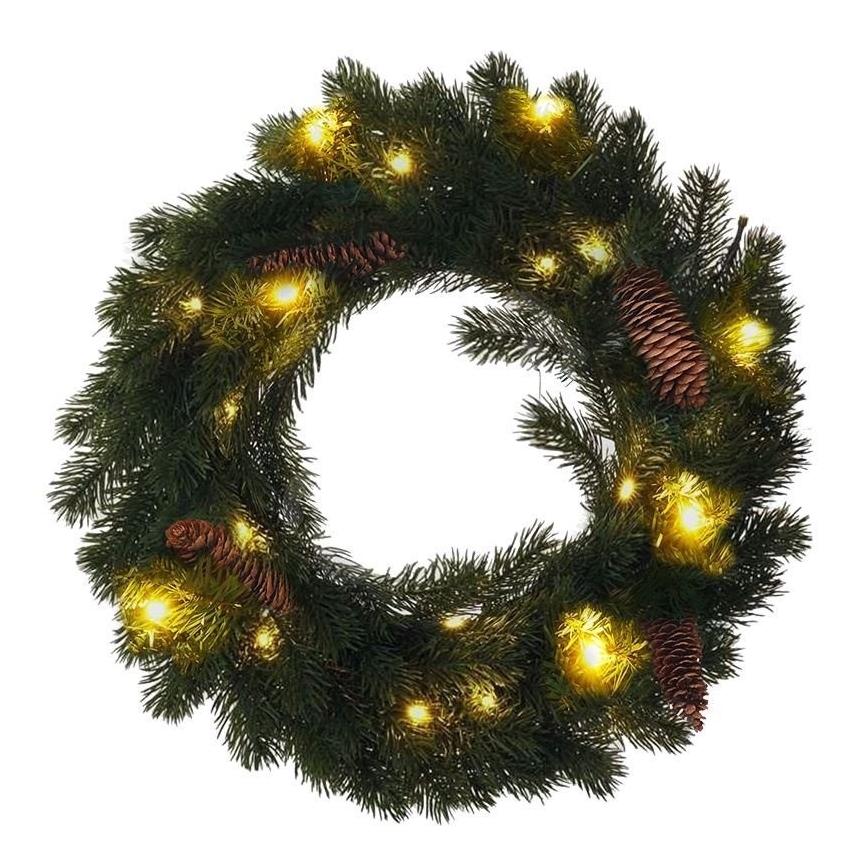 Udendørs LED julekrans 15xLED/3xAA IP44