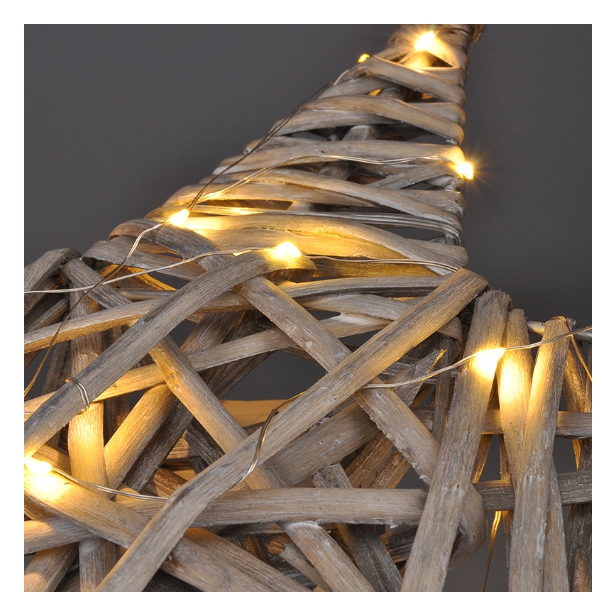 LED julestjerne LED/2xAA rattan