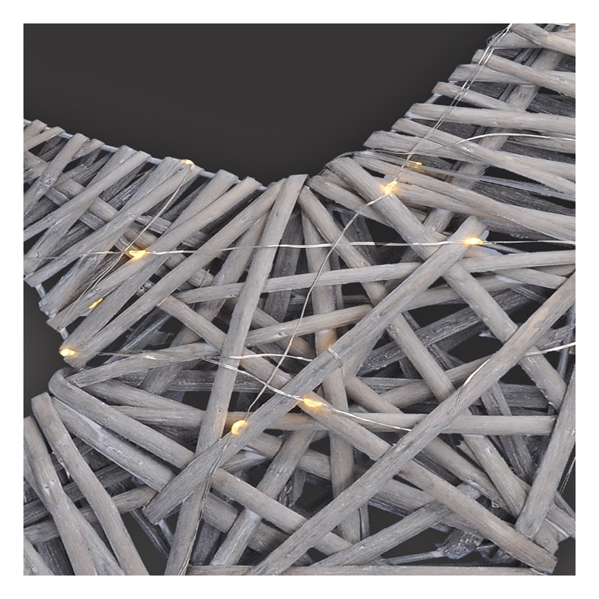 LED julestjerne LED/2xAA rattan