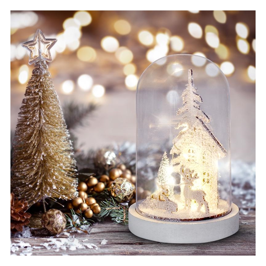 LED juledekoration LED/2xAAA snelandskab med hus