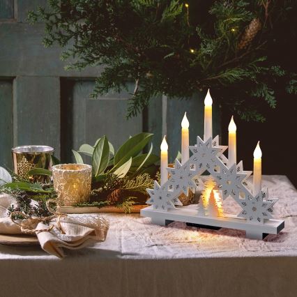 LED julelysestage 5xLED/2xAA varm hvid