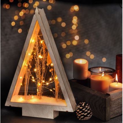 LED juledekoration LED/2xAA vinterblomster dækket med sne