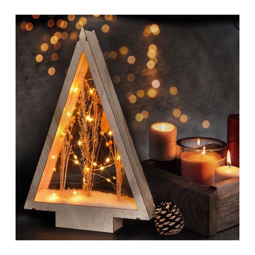 LED juledekoration LED/2xAA vinterblomster dækket med sne