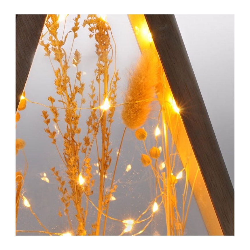 LED juledekoration LED/2xAA vinterblomster dækket med sne