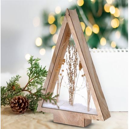 LED juledekoration LED/2xAA vinterblomster dækket med sne