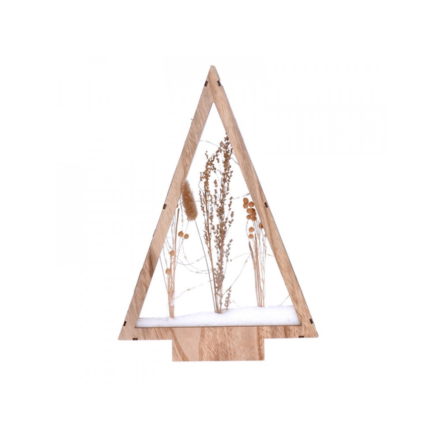 LED juledekoration LED/2xAA vinterblomster dækket med sne