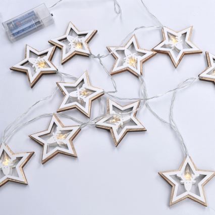 LED-lyskæde 10xLED/2xAA 1,8m varm hvid