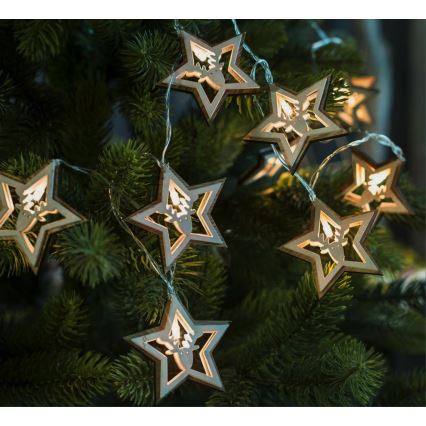 LED-lyskæde 10xLED/2xAA 1,8m varm hvid