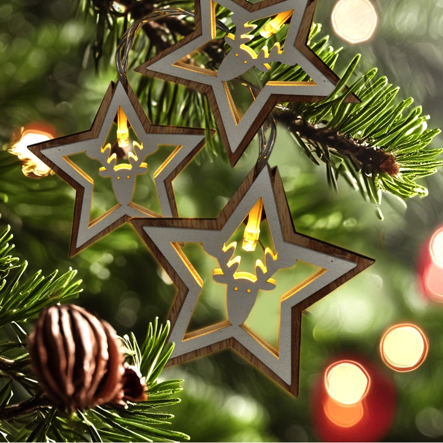 LED-lyskæde 10xLED/2xAA 1,8m varm hvid