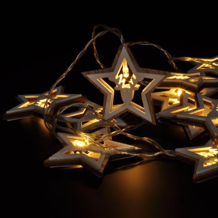 LED-lyskæde 10xLED/2xAA 1,8m varm hvid