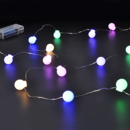 LED julekæde 40xLED/2xAA 4,3 m flerfarvet