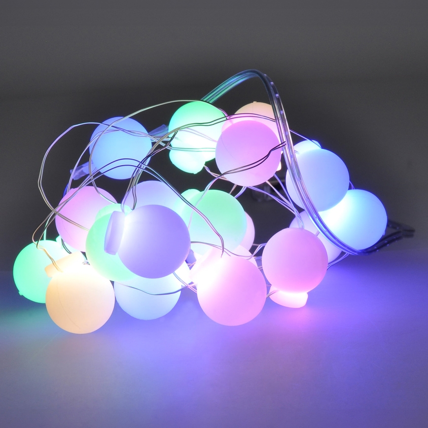 LED-lyskæde 40 LED/2×AA 4,3 m flerfarvet