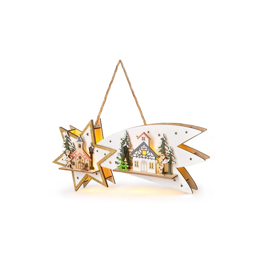 LED juledekoration 10xLED/2xAA komet