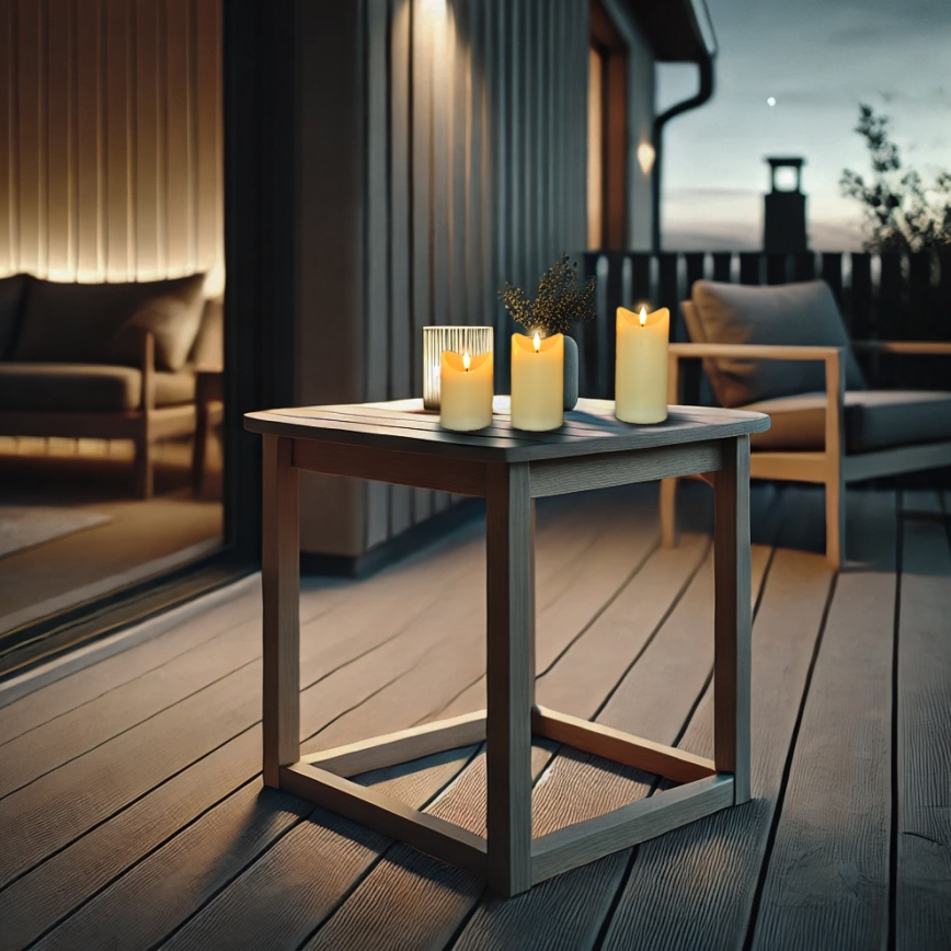 SÆT 3x LED Naturligt voksstearinlys LED/3xAAA/varm hvid