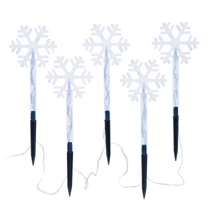 SÆT 5x LED Udendørs Jul lampe LED/3xAA/kold hvid IP44