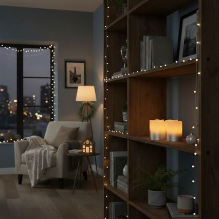 Sæt med 4 LED-lys af naturlig voks, LED/1xCR2032, varm hvid