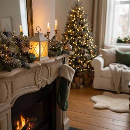 LED Julelanterne LED/2xAA varm hvid