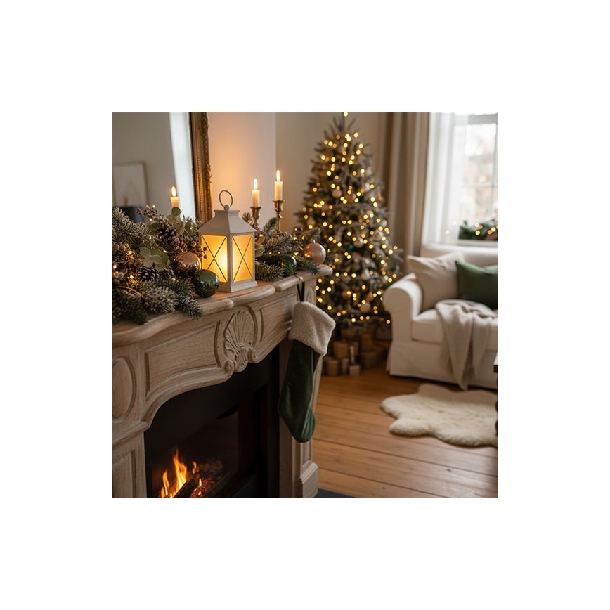 LED Julelanterne LED/2xAA varm hvid