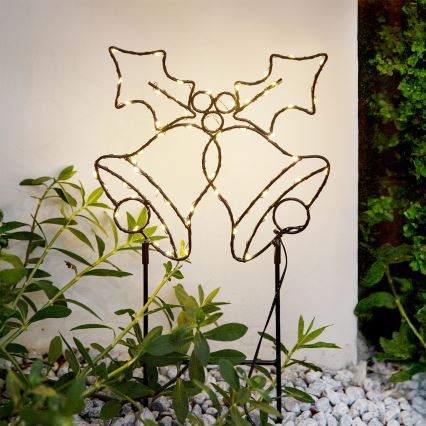 LED udendørs juledekoration 100xLED/3xAA IP44 varm hvid klokker