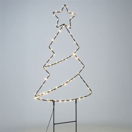 LED udendørs juledekoration 85xLED/3xAA IP44 varm hvid juletræ