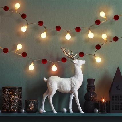 LED  lyskæde 20xLED/2xAA 1,8 m varm hvid