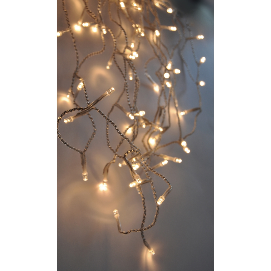 LED udendørs lysgardin 120xLED/8 funktioner 9m IP44 varm hvid