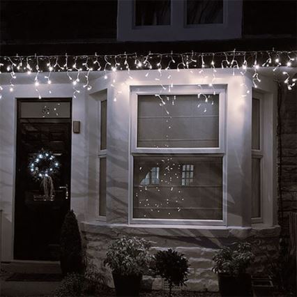 LED udendørs lysgardin 120xLED/8 funktioner 9m IP44 varm hvid