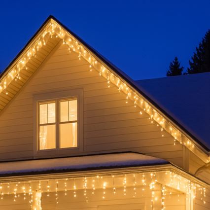 LED udendørs julelysgardin 360xLED/8 funktioner 15m IP44 varm hvid
