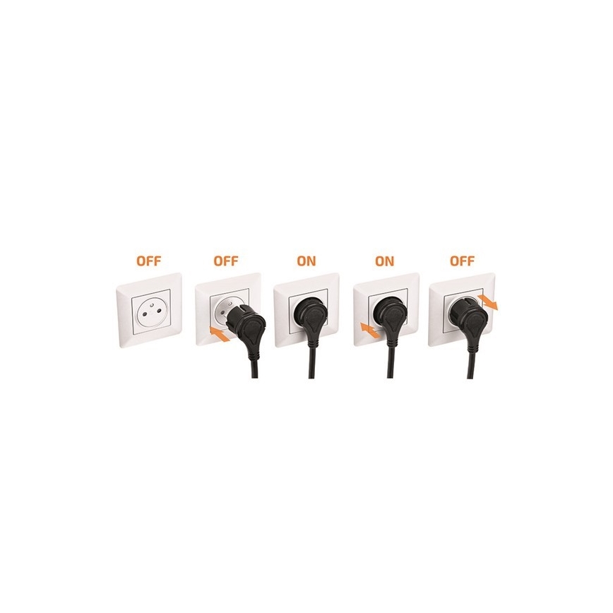 Stikkontakt SLIM PUSH hvid