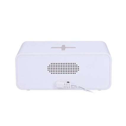 Digitalt ur med Qi-trådløs oplader 230V/CR2032, hvid